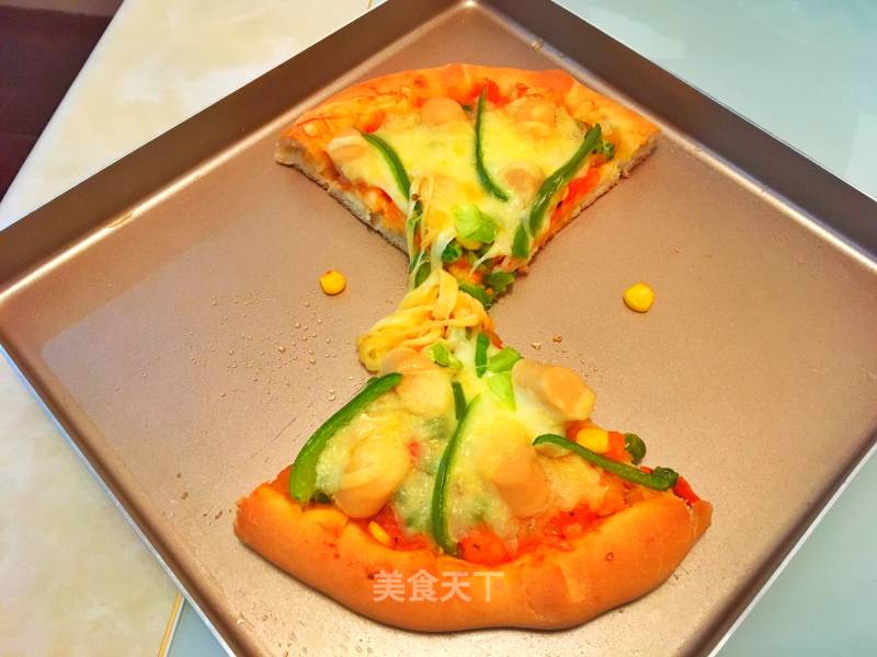 #trust之美#pizza with Green Pepper Chicken Sausage recipe