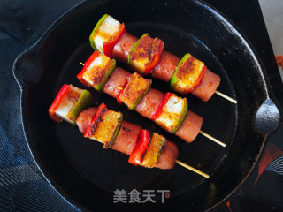 Grilled Sausage Toast Skewers (pan Version) recipe