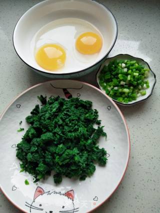 Fried Goose Eggs with Celery Leaves recipe