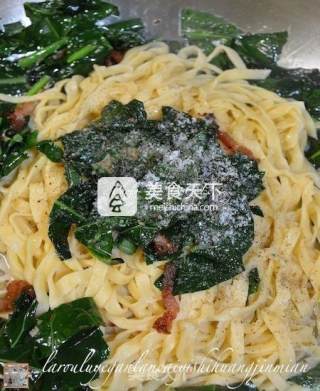 Cocolc's Private Vegetable Recipe-bacon Green Leaf Cabbage Italian Golden Noodle [traditional Pasta] Freshly Tasted recipe