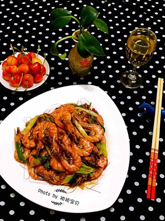 Stir-fried Sea Prawns with Shallots recipe