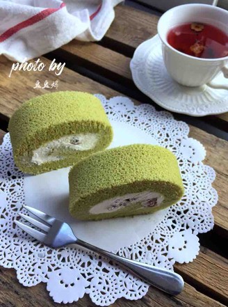 Matcha Red Bean Cake Roll recipe