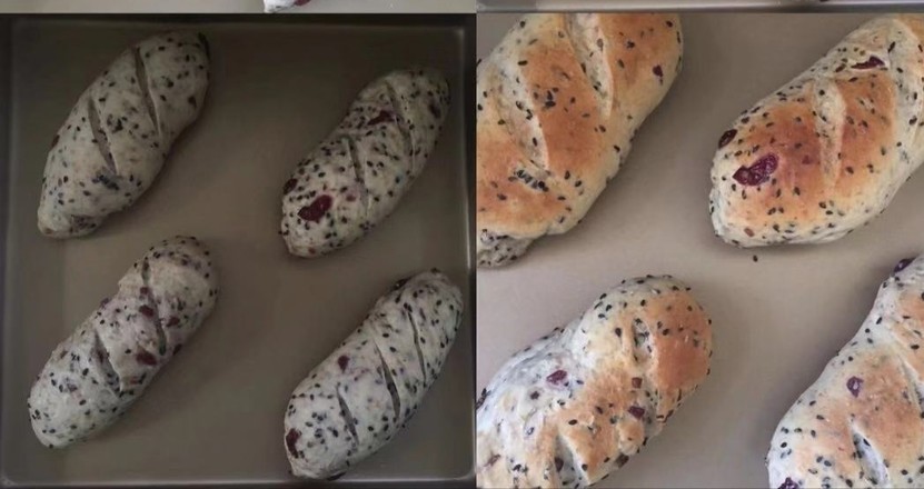 Whole Wheat Black Sesame Cranberry Bread recipe