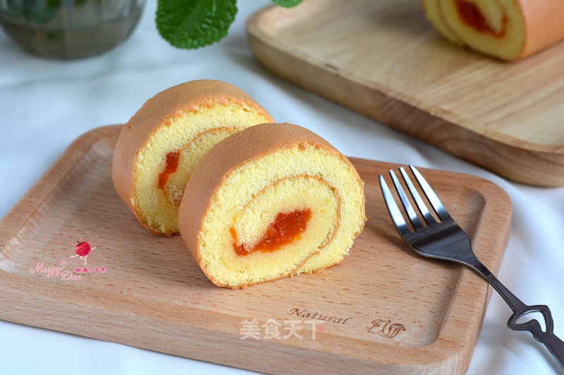 #aca烤明星大赛#papaya Jam Cake Roll