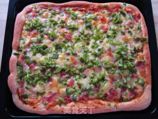 Want to Eat Pizza? Home Edition Lazy Homemade-green Pepper Bacon Pizza recipe