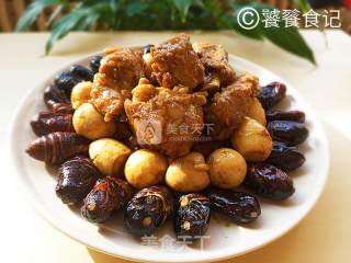 Auspicious Three Treasures-"cicada Pupa Quail Egg Braised Pork Ribs" recipe