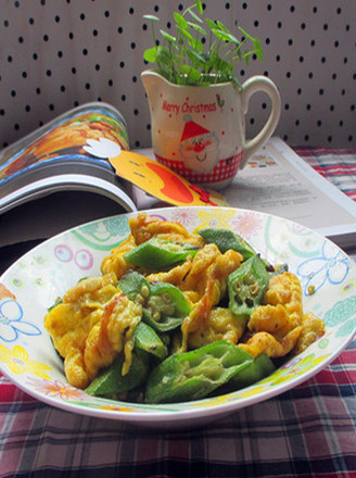 Scrambled Eggs with Okra recipe