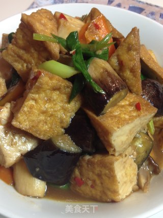 Fried Eggplant Mushrooms with Oil Tofu [traditional Home-cooked Dishes] Freshly Tasted recipe