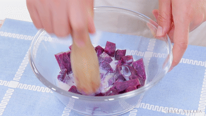 Glutinous Rice and Purple Potato Rolls Baby Food Supplement Recipe recipe