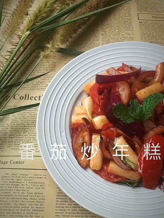 Stir-fried Rice Cake with Tomato recipe