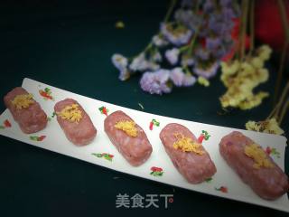 Purple Sweet Potato Fish Floss Rice Ball recipe