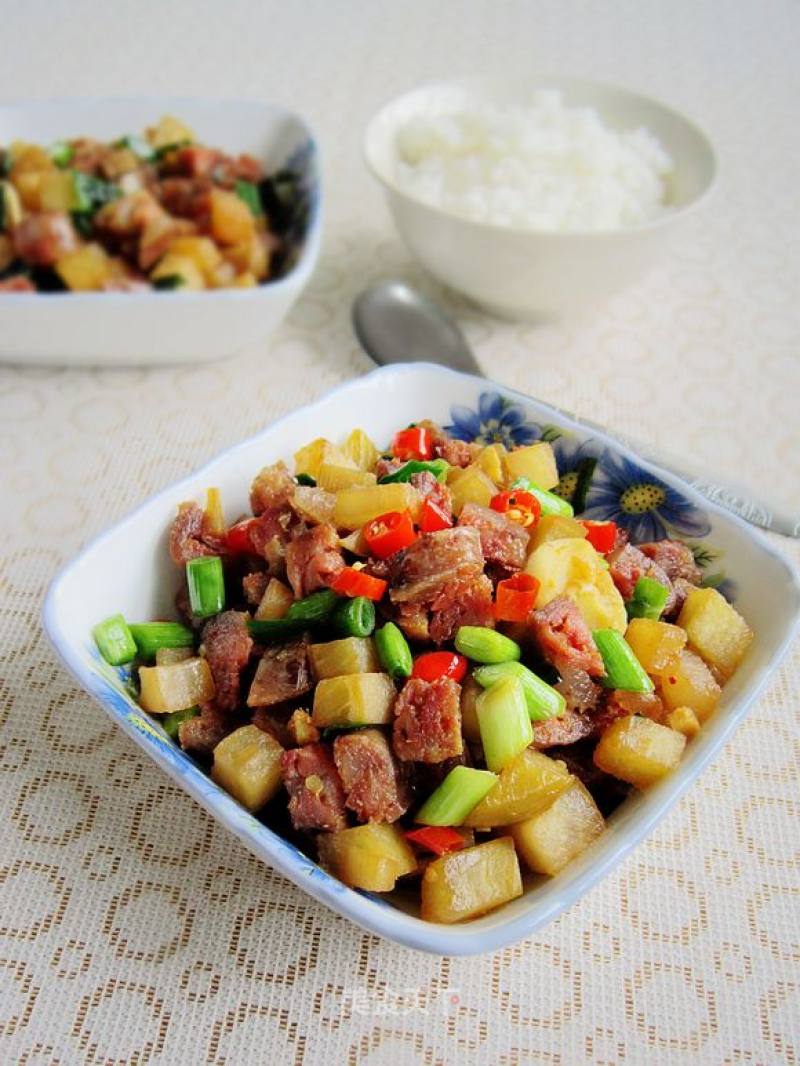 Diced Chinese Sausage and Sour Radish recipe