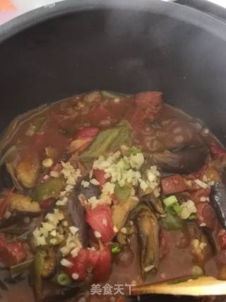 Electric Pressure Cooker～～boiled Eggplant with Beef and Tomato in Original Sauce recipe