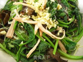 [home-cooked Dishes Suitable for Summer] Ginger Shredded Chicken and Spinach recipe