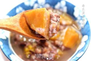 #铁锅烧饭就是香# Pumpkin Black Rice Mixed Grain Porridge recipe