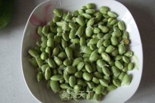 Stir-fried Edamame with Ham and Loofah recipe