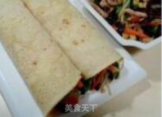 Seasonal Home-cooked Rice "pancake Rolls with Vegetables" recipe