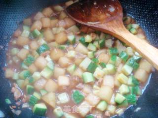 Double Melon Noodles with Minced Pork recipe