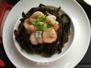Fried Noodles with Shrimp and Eel recipe