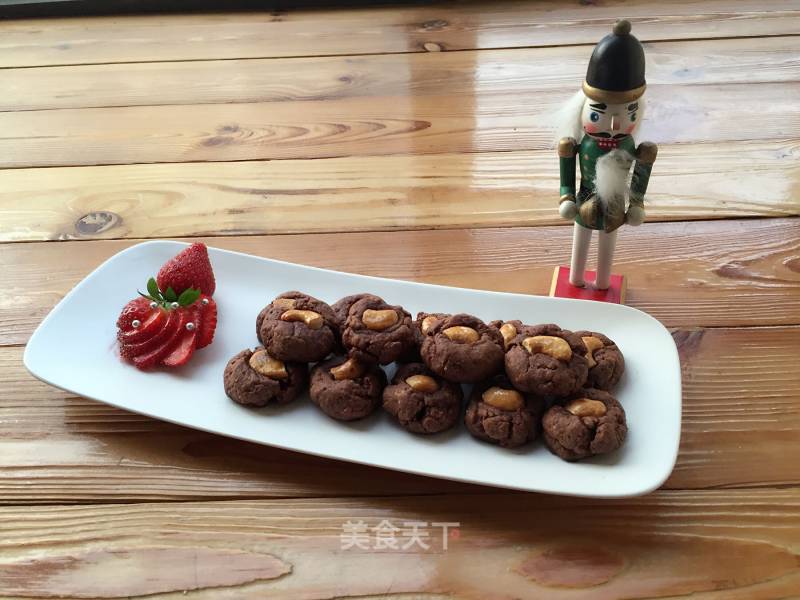 #aca烤明星大赛# Cocoa Fragrant Nut Shortbread Cookies recipe