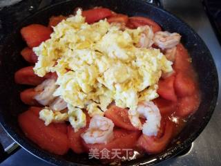Stir-fried Tomatoes with Eggs and Shrimp recipe