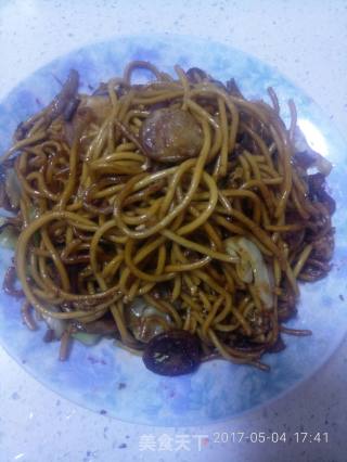 Fried Noodles with Sausage recipe