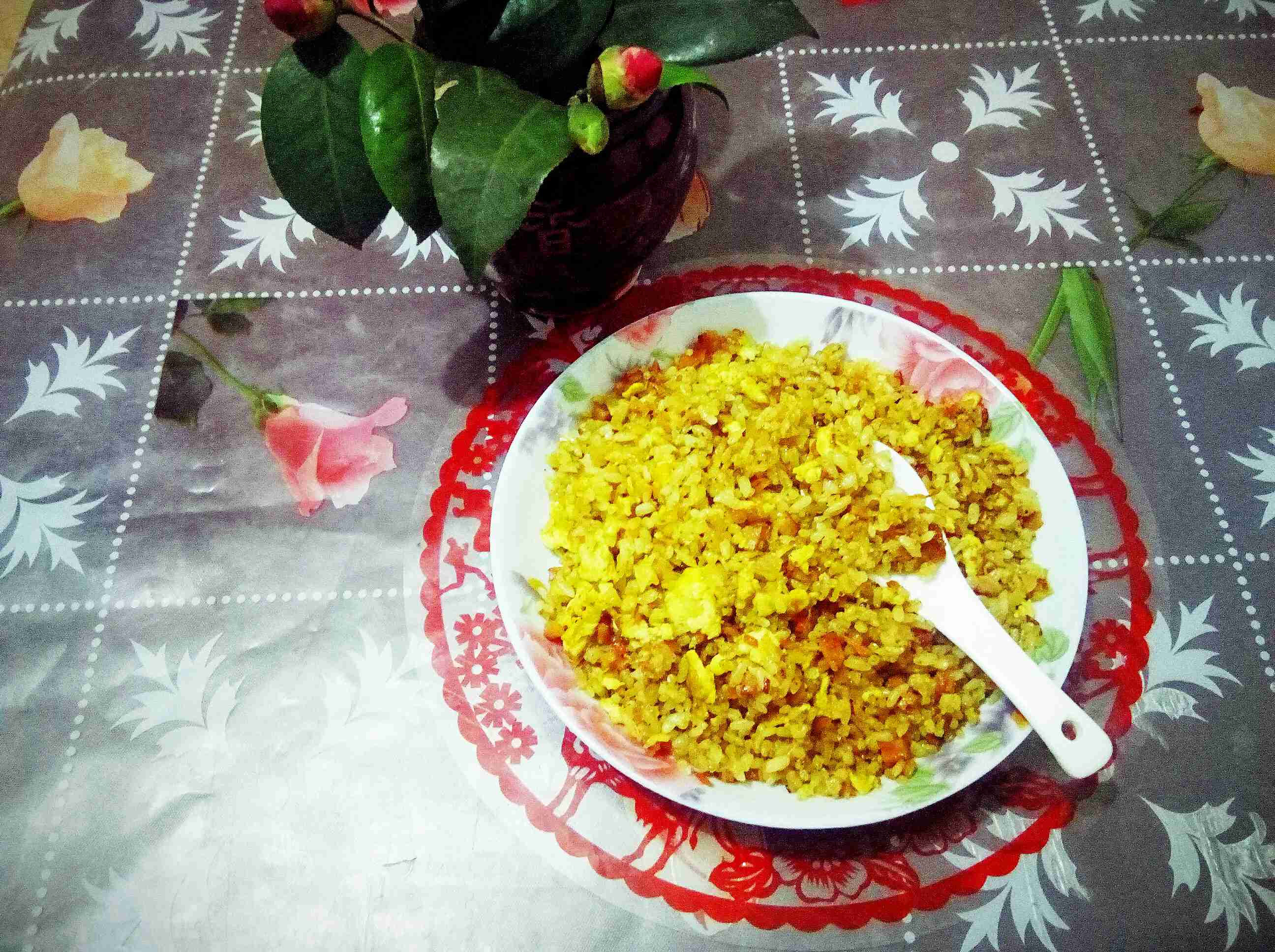 Curry Pineapple Egg Fried Rice recipe