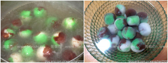 Three-color Agate and Red Bean Paste Glutinous Rice Balls recipe