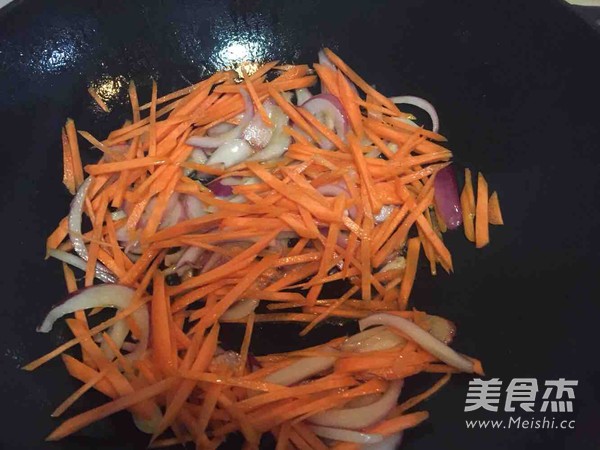 Kuaishou Shrimp Stir-fried Three Silks recipe