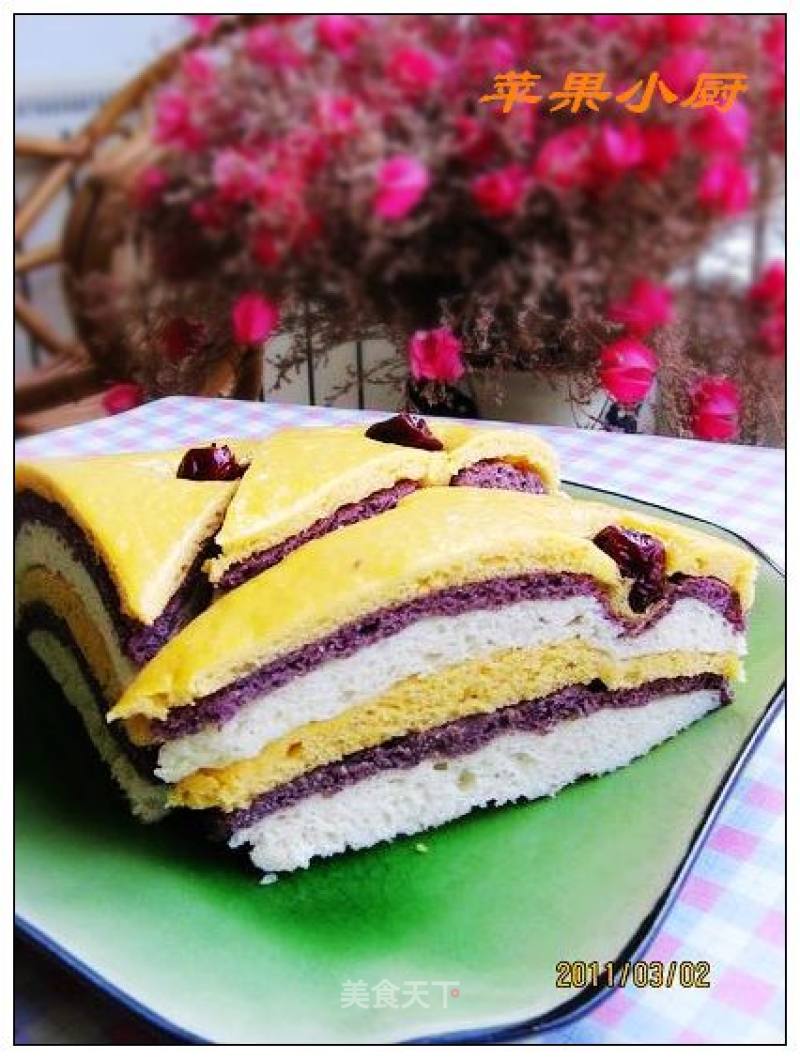 Three-color Steamed Layer Cake recipe