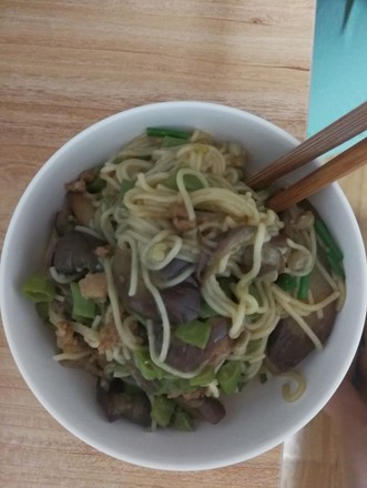 Braised Noodles with Pork Beans and Eggplant recipe