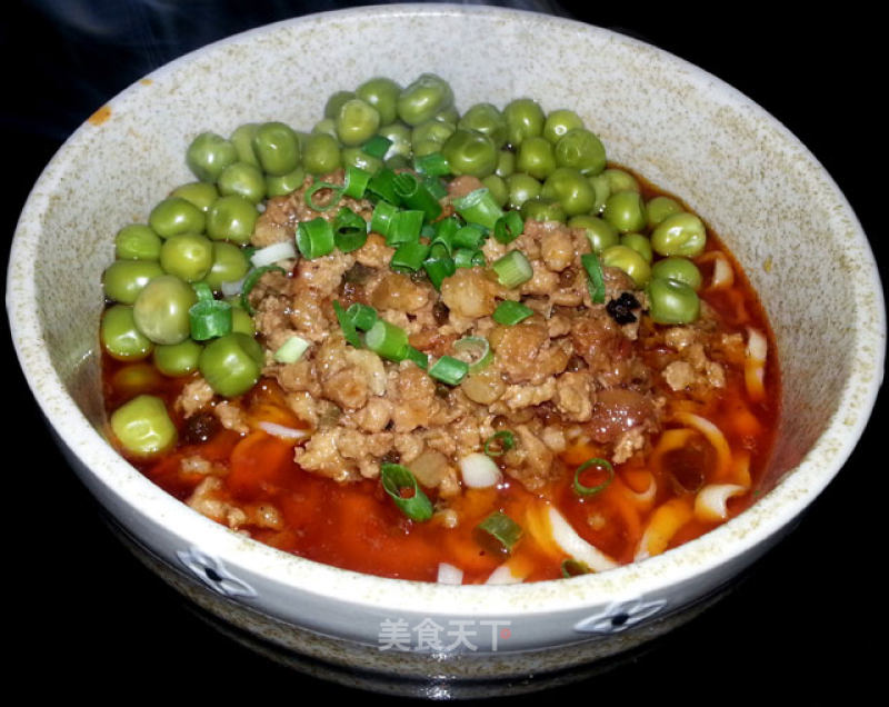 Hand-made Noodles with Spicy Miso Noodles and Pea Noodles