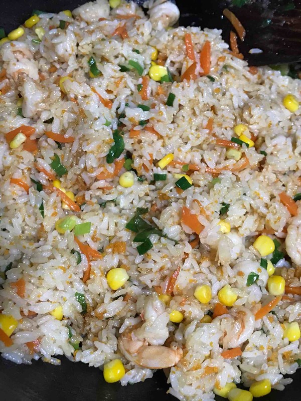 Fried Rice with Sea Urchin Meat and Shrimp recipe