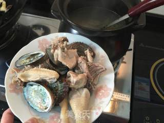 Chicken Soup Agaricus, Abalone and Shrimp Congee recipe