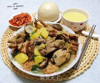Big Bone Chicken Stewed Potatoes and Shiitake Mushrooms recipe