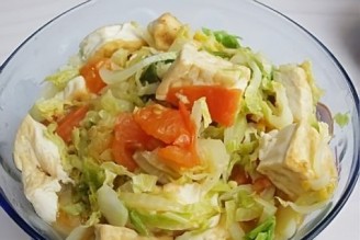 Stir-fried Tomato and Cabbage with Tofu recipe