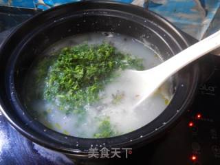 #春食野菜香#black Fungus and Shepherd's Purse Porridge recipe