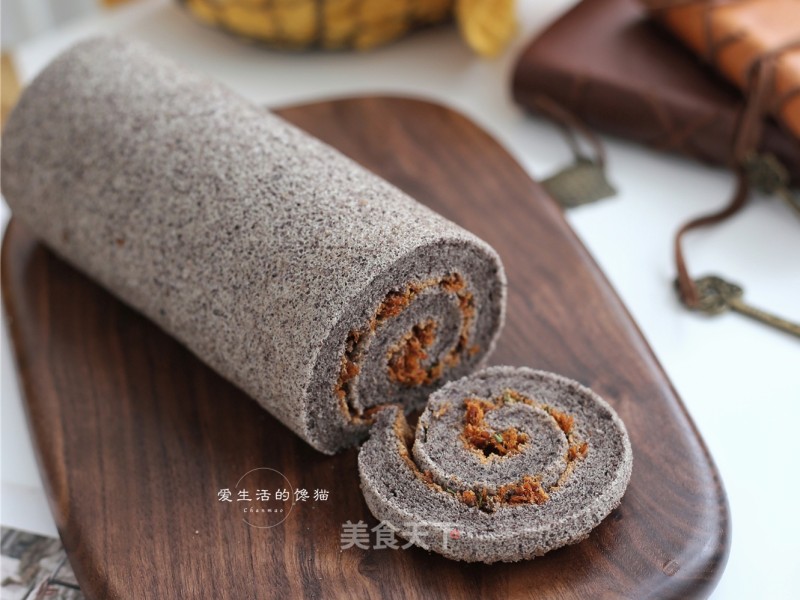 Black Rice Pork Floss Cake Roll recipe