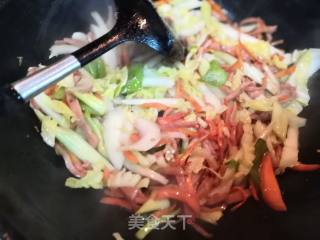 Stir-fried Ham with Carrot and Celery recipe