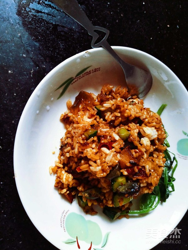 Fried Rice with Preserved Egg and Cucumber recipe