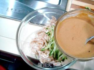 [flying Birds and Beasts]-a Summer Cold Dish "shredded Chicken with Mustard Jelly" recipe