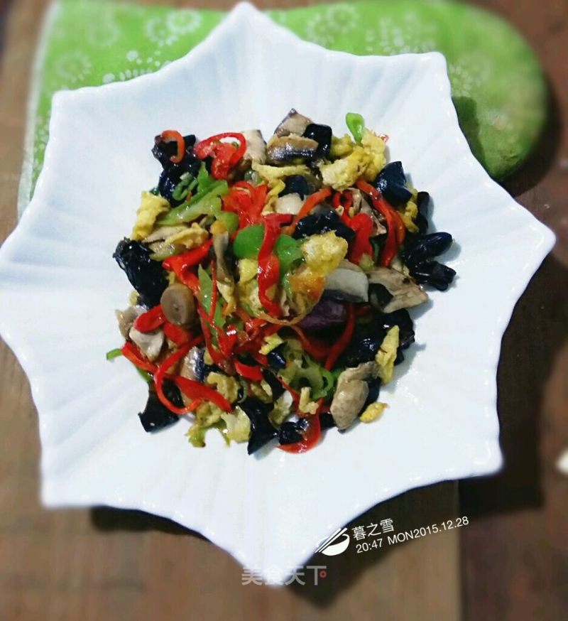 Stir-fried Three Vegetables with Chili recipe