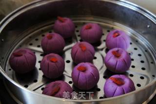 #trust之美#purple Potato Bean Paste Cake recipe