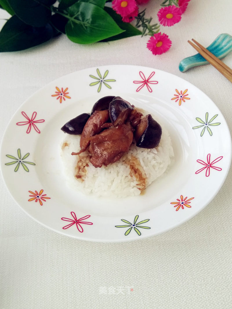 Mushroom and Chicken Drumstick Rice Bowl
