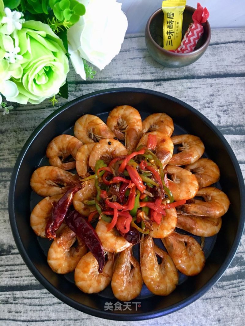 "quick Hand Meal" Stir-fried Shrimp with Mochi and Chili recipe