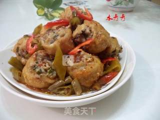 Hot and Sour Vermicelli Stuffed Tofu recipe