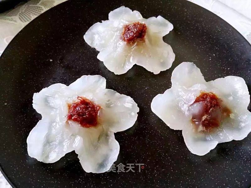 Plum Steamed Dumplings with Rose Sauce recipe