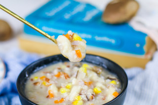 Cheese and Mushroom Chicken Congee recipe