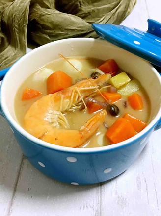 Seasonal Vegetables and Shrimp Milk Stew recipe