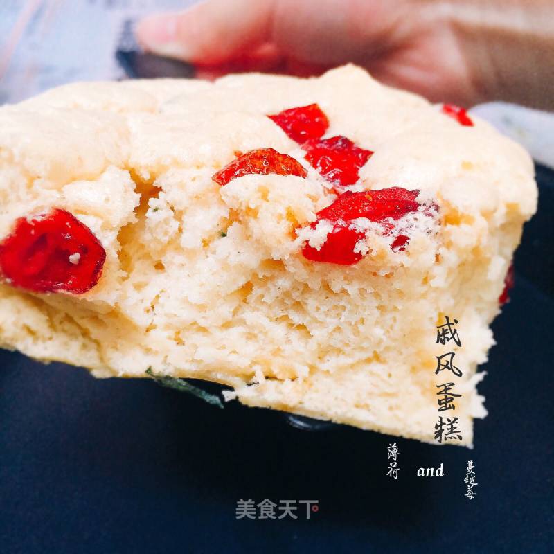 Mint and Cranberry Chiffon Cake recipe